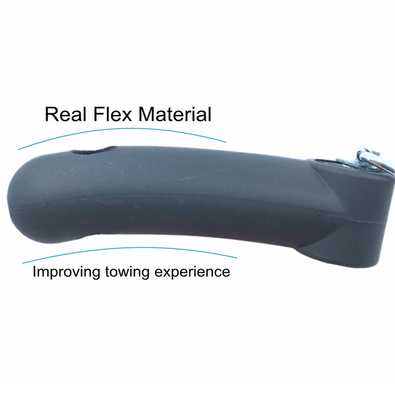 ODIER Steel Hitch and Flex Connector Set for Burley Bike Trailers and Other Similar Tow Arm Trailers (Flex for Round with Strap) - Image 2
